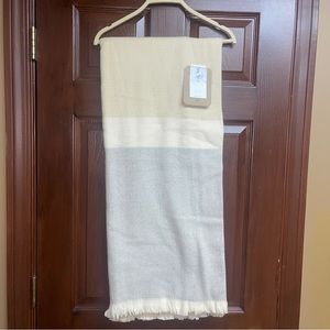 Antonio Salgado Throw Blanket BCI Cotton Blend Colorblock 50x63” Made Portugal